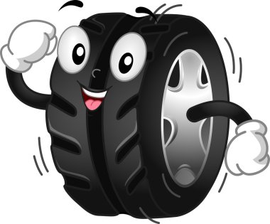 Tire Mascot clipart