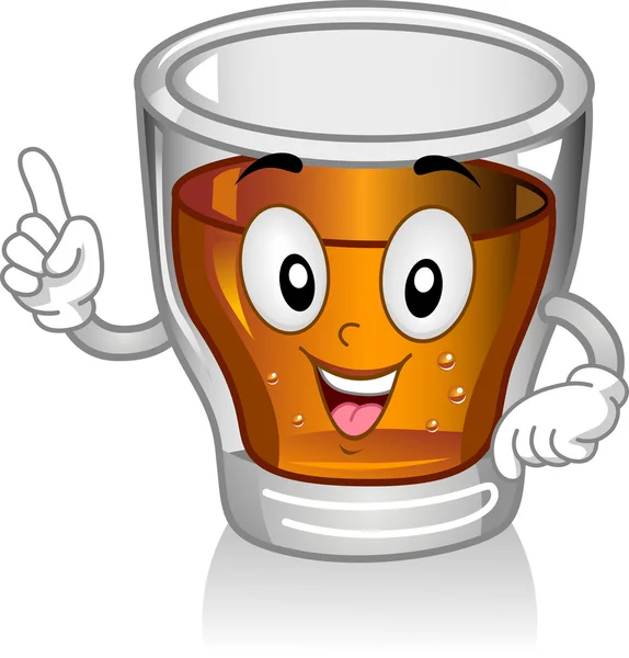 Shot Glass Mascot — Stock Photo, Image