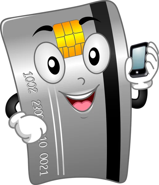 Mascote de cartão de crédito — Fotografia de Stock