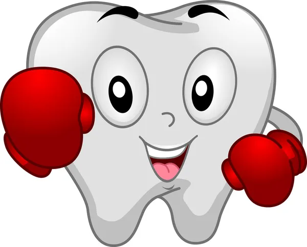 Boxer Dente mascote — Fotografia de Stock