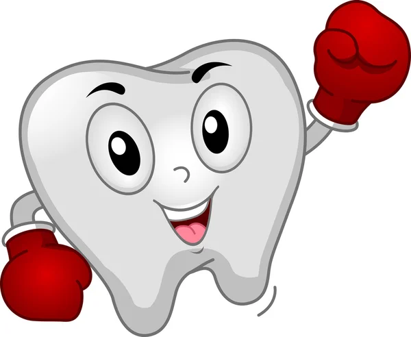 Ząb bokser maskotka — Zdjęcie stockowe