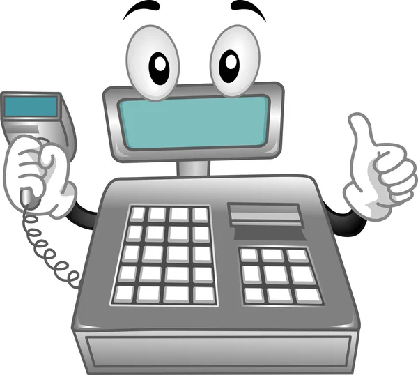 Cash Register Mascot — Stock Photo, Image