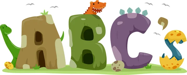 Text Illustration Featuring Dinosaurs ABCs — 스톡 사진