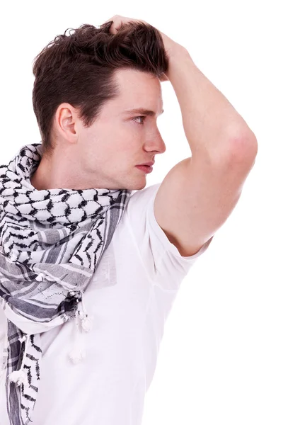 Young casual man looking to his side — Stock Photo, Image