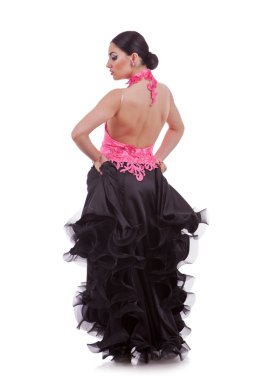 Back of a beautiful woman dancer clipart