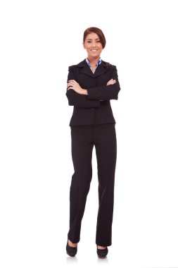 Business woman with crossed arms clipart