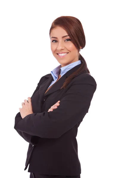 Beautiful young business woman smiling — Stock Photo, Image