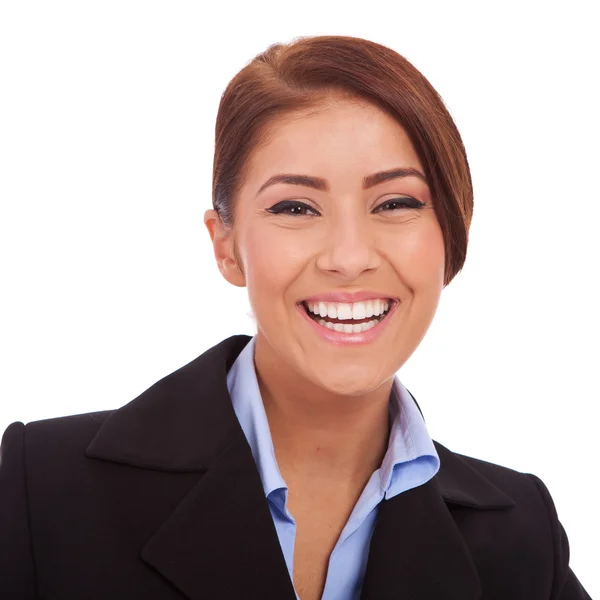 Junge Geschäftsfrau lacht — Stockfoto