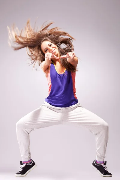 Womand dançarina apontando para você — Fotografia de Stock