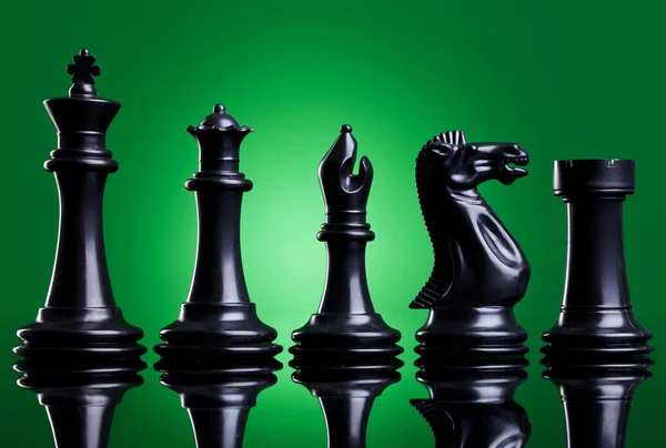 Piezas de ajedrez negro — Foto de Stock