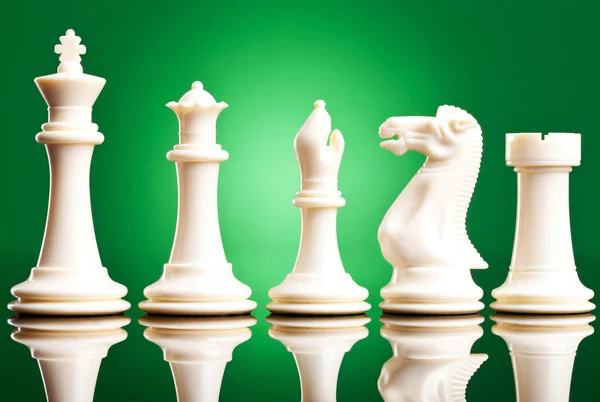 Piezas blancas de ajedrez — Foto de Stock