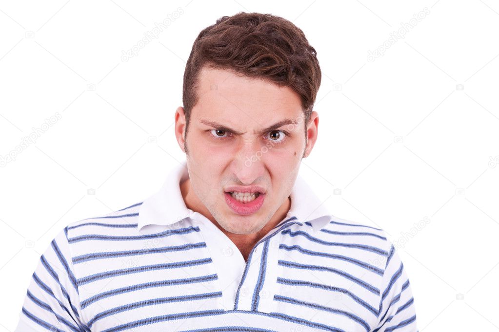 Angry young casual man