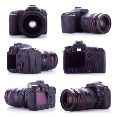 Professional digital camera with a 24-70mm zoom lens clipart