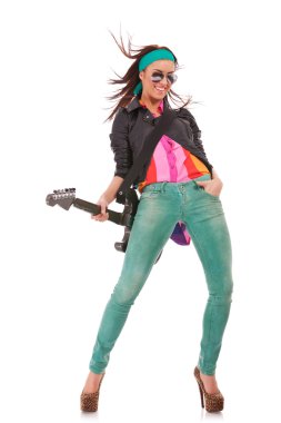 Rock and roll girl clipart