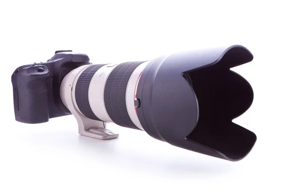 Camera with 70-200mm, f2.8 zoom lens — Stock Photo, Image