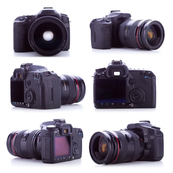 Câmera digital profissional com uma lente de zoom de 24-70mm — Fotografia de Stock