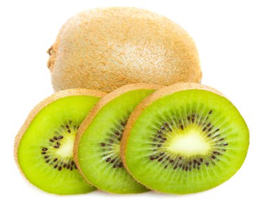 Juicy kiwi fruit and slices clipart