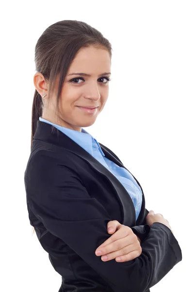 Young business woman with arms crossed — Stock Photo, Image