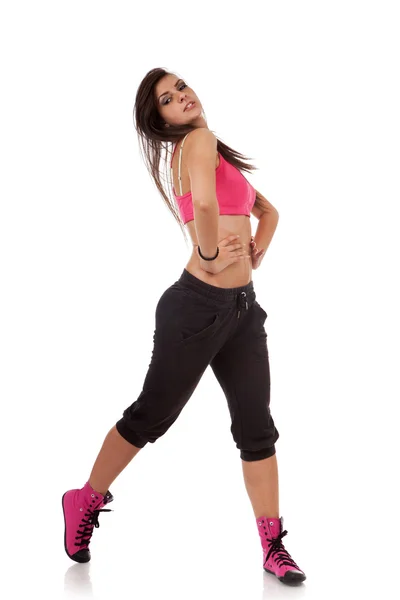 Freestile dancer with hands on waist — Stock Photo, Image