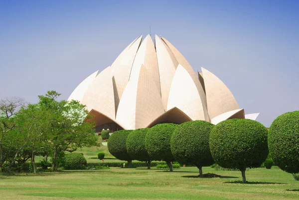Lotustempel i New Delhi, Indien Stockbild