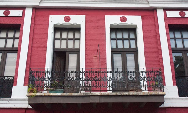 Red balcony — Stock Photo, Image