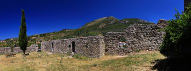 Ancient wall in Stari Bar Montenegro clipart