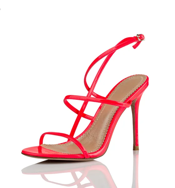 Červená vysoký podpatek boty — Stock fotografie