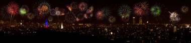 Fireworks over Barcelona clipart