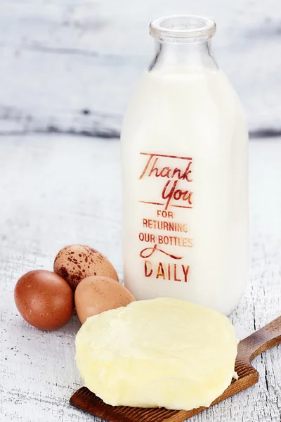 Productos lácteos frescos de granja — Foto de Stock