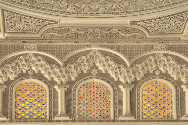 Beautiful decor of the Mosque of the Barber in Kairouan clipart