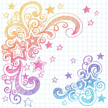 Stars Sketchy Doodles Back to School Vector Illustration clipart