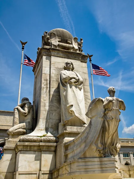 Estación Union en Washington DC con Estatua de Cristóbal Colón — Foto de Stock