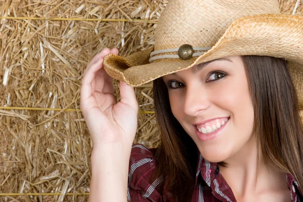 Beautiful smiling pretty country girl — Stock Photo, Image