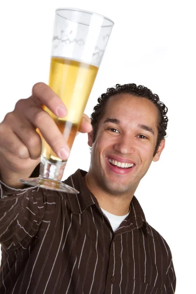 Uomo in possesso di birra — Foto Stock