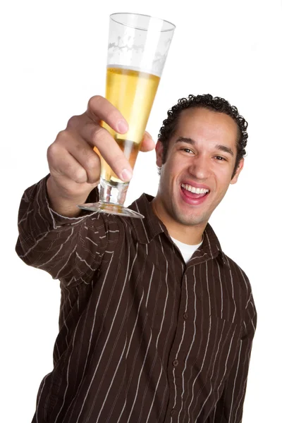Mann mit Bier — Stockfoto