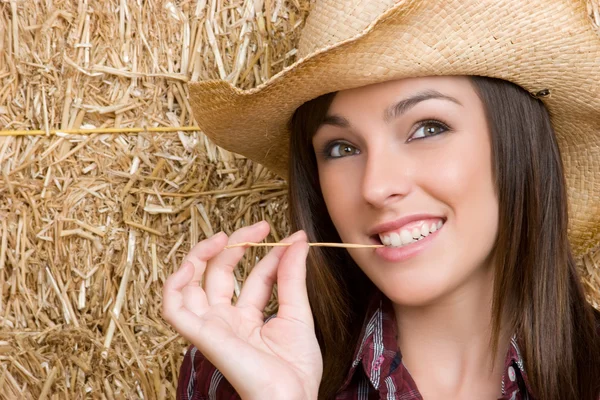 Beautiful smiling pretty country girl Stock Photo