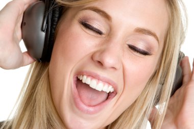 Music Listening Girl clipart