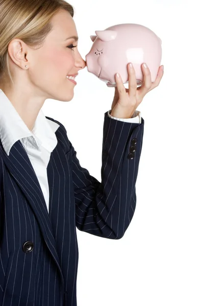 Piggy Bank Mujer —  Fotos de Stock