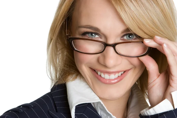 Žena s brýlemi — Stock fotografie