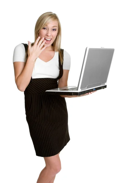 Laptop nő — Stock Fotó