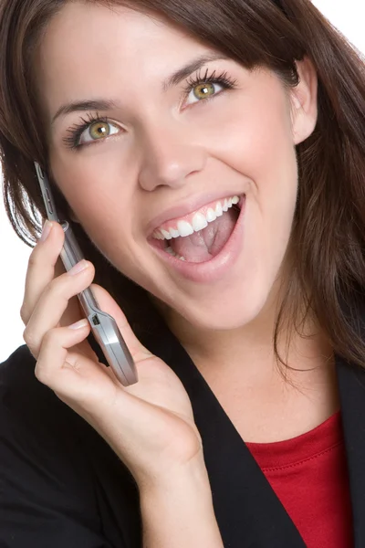 Красива молода жінка дзвонить по мобільному телефону — стокове фото
