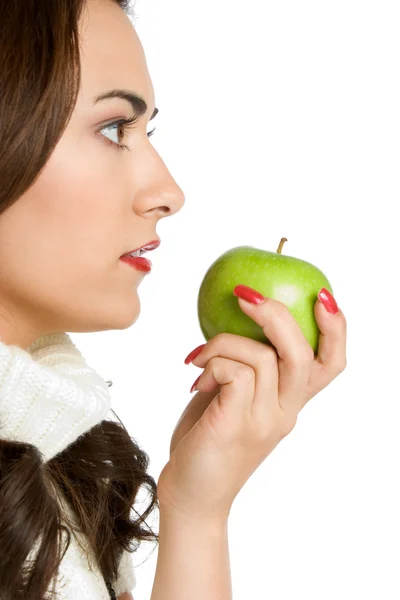 Woman Eating Apple — Stock Photo, Image