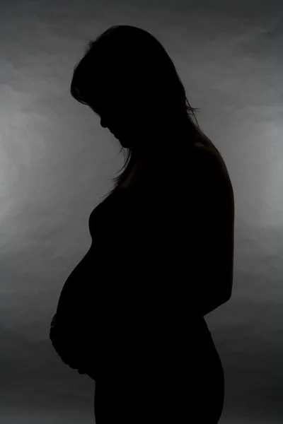Silhouette de femme enceinte — Photo