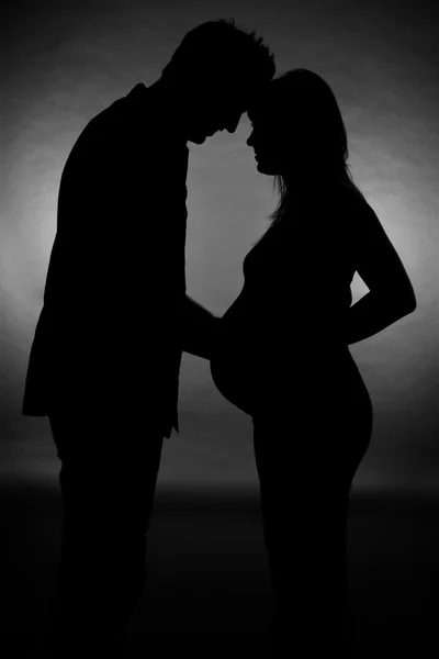 임신 한 실루엣 — 스톡 사진