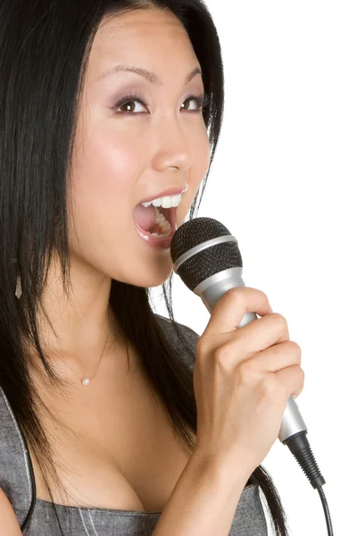 Karaoke dívka — Stock fotografie