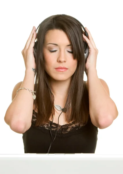 Headphones Girl — Stock Photo, Image