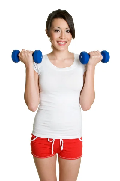 Kız ağırlık kaldırma egzersizleri — Stok fotoğraf