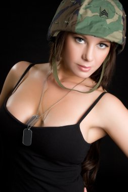 güzel seksi askeri kadın