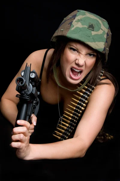 军事女人 — 图库照片