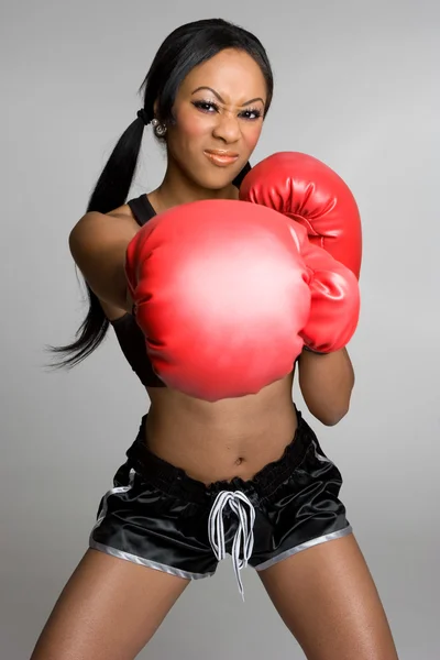 Mulher de boxe — Fotografia de Stock